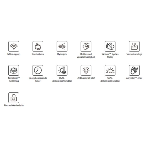 MSpa Oslo XL Aero Plus spa 6 personer med WiFi og hydromassage